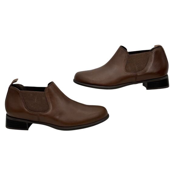 Munro Bedford Boot Leather Low Chelsea Women's SZ 6 Brown Pull on Comfort Career - Picture 3 of 10